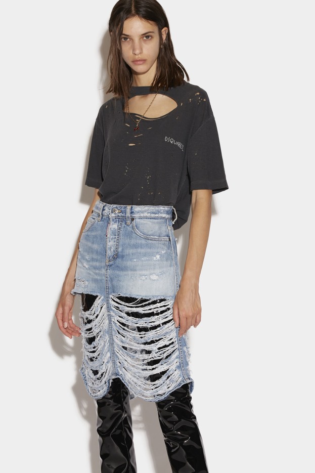 Dsquared2 | D2 Style Ripped Midi Skirt