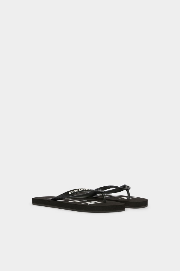 Dsquared2 | D2 Style Be Icon Flip Flops BLACK D2