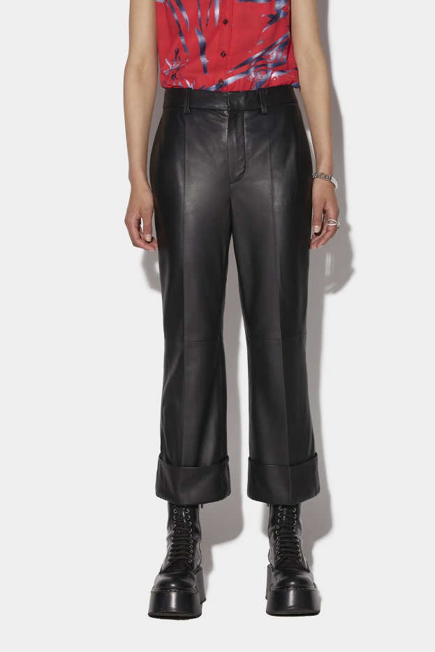 Dsquared2 | D2 Style ORANGE One Pleat Bell Bottom Trousers