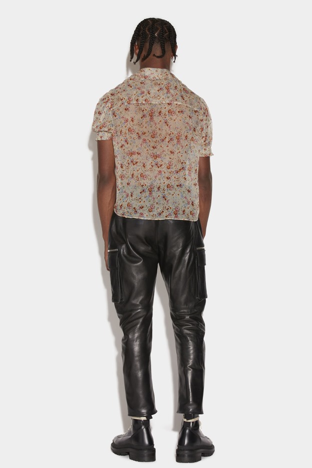 Dsquared2 | D2 Style BEIGE Scruffed Leather Combat Trousers