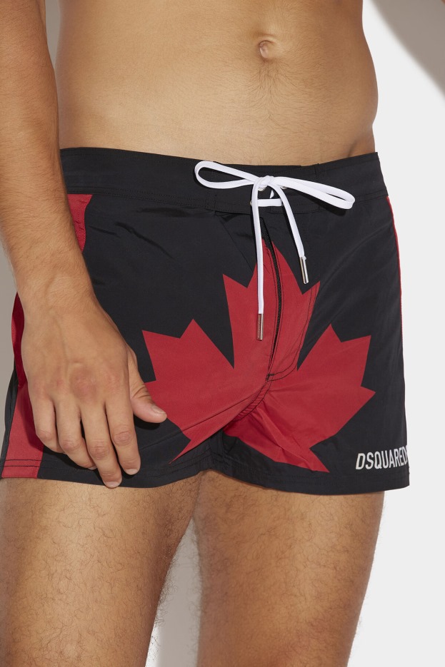 Dsquared2 Tape Midi Swim Boxer BLACK/FANTASY