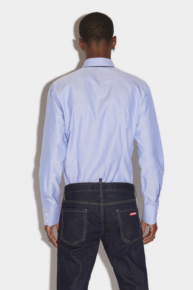 Dsquared2 | D2 Style WHITE/LIGHT BLUE Mini Logo 70's Shirt