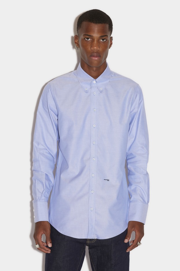 Dsquared2 | D2 Style WHITE/LIGHT BLUE Mini Logo 70's Shirt