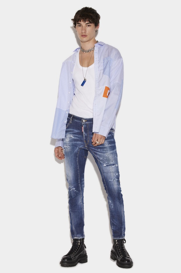 Dsquared2 | D2 Style Dark Ripped Blue Wash Tidy Biker Jeans