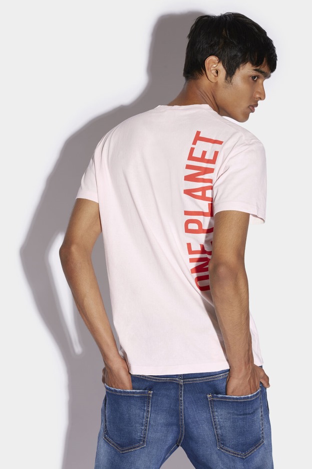 Dsquared2 | D2 Style Smiley Partially Recycled Cotton Cool Fit T-Shirt WHITE/PINK