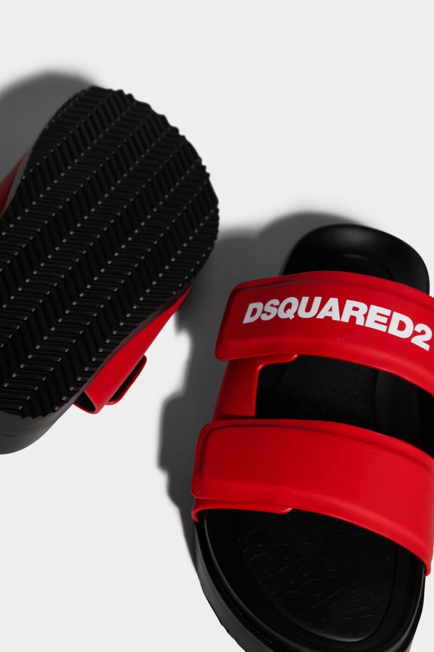 Dsquared2 Logo Slides BLACK/RED