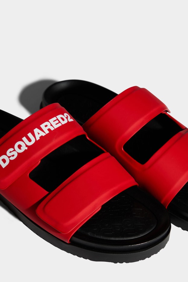 Dsquared2 Logo Slides BLACK/RED