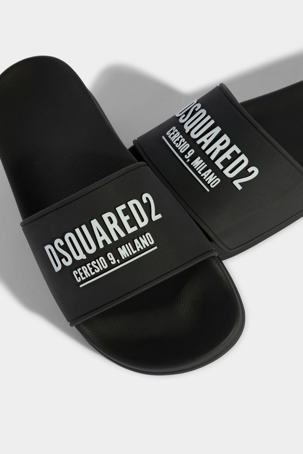 Dsquared2 Slides BLACK D2 BLACK