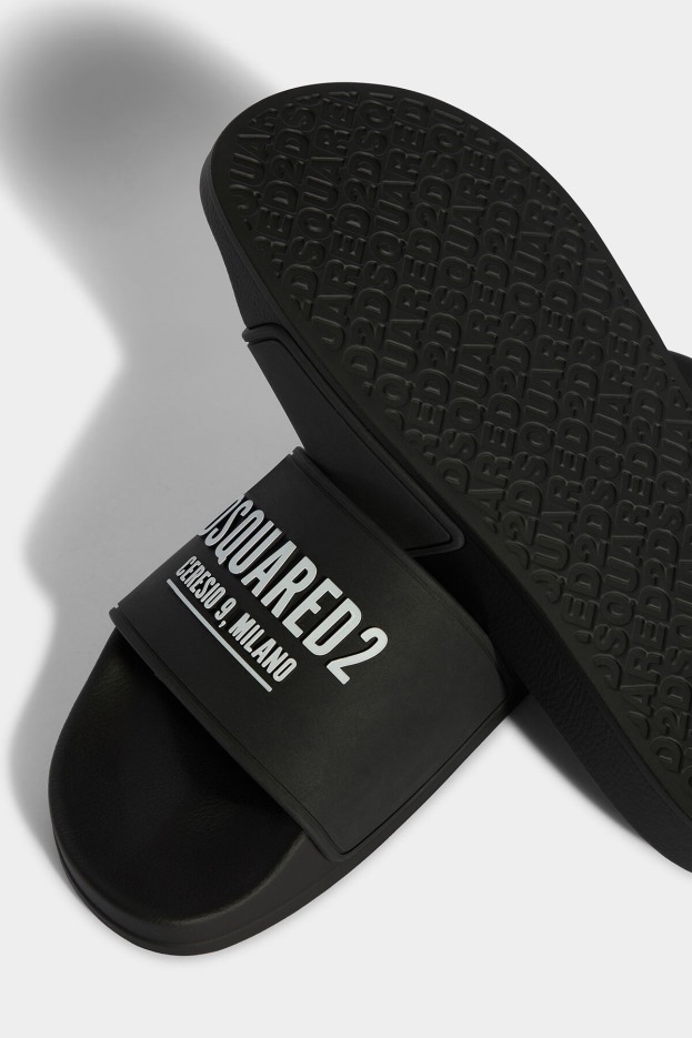 Dsquared2 Slides BLACK D2 BLACK