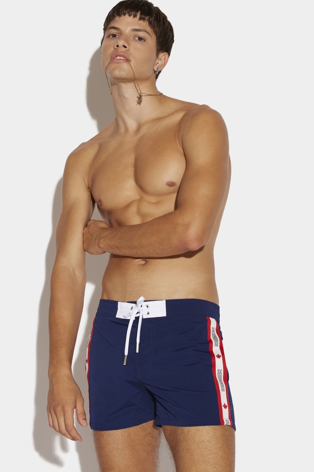 Dsquared2 Tape Midi Boxer BLACK/NAVY